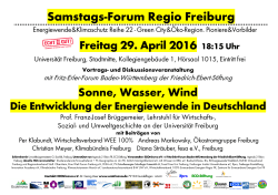 Samstags-Forum Regio Freiburg