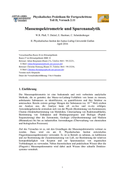 Massenspektrometrie und Spurenanalytik - Justus-Liebig