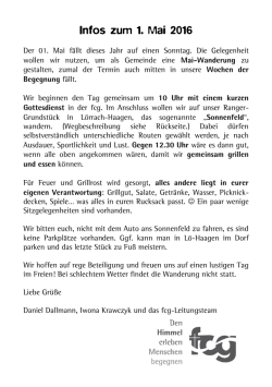 Infos zum 1. Mai 2016
