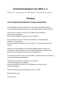 Einladung Turnfahrtentag 2016 - Turnverein Burbach von 1876 eV