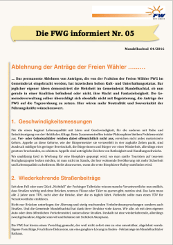 Die FWG informiert Nr. 05