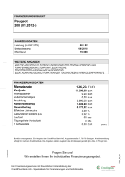 Peugeot 208 (01.2012-) 136,23 Monatsrate EUR