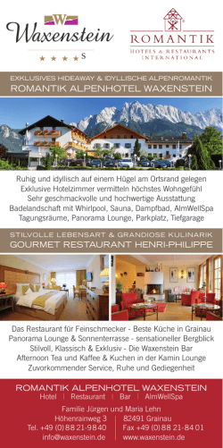 ROMANTIK ALPENHOTEL WAxENSTEIN