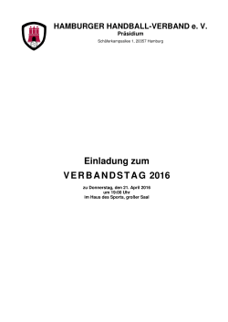 Verbandstag 2016 - Hamburger Handball