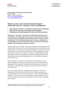 Neuer Look und neue Ausstattungen – Audi A6