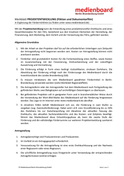 Merkblatt PROJEKTENTWICKLUNG