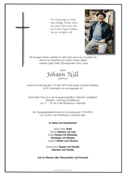 Johann Nill - Bestattung Kogler