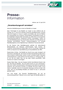 Deutscher Mobilitätskongress: "Verantwortungsvoll vernetzten"