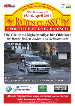 In zwei Wertungen: KLASSISCH + SPORTLICH-KERNIG