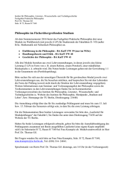 Informationsblatt zum SoSe 2016