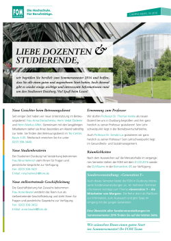 Der aktuelle Newsletter der FOM Duisburg (PDF 3 MB)