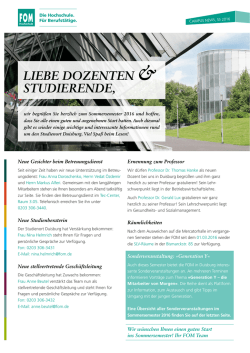 Der aktuelle Newsletter der FOM Duisburg (PDF 3 MB)