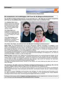 Ein kompetentes und unabh&auml;ngiges CVP-Team f&uuml;r