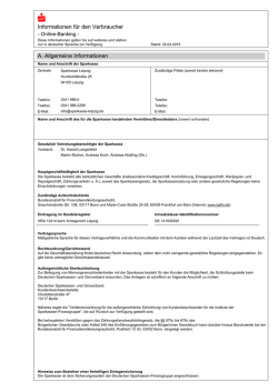 Informationen für den Verbraucher A. Allgemeine Informationen