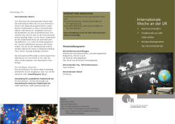 Internationale Woche an der UR