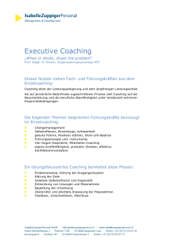 Executive Coaching - Dr. Isabelle Zuppiger
