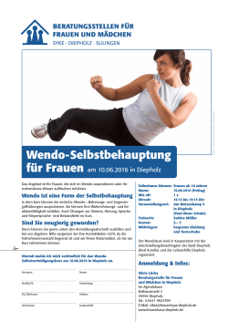 Wendo-Selbstbehauptung für Frauen am 10.06.2016 in Diepholz