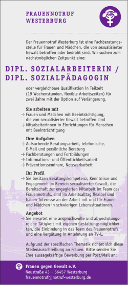 dipl. sozialarbeiterin / dipl. sozialp&auml;dagogin - notruf