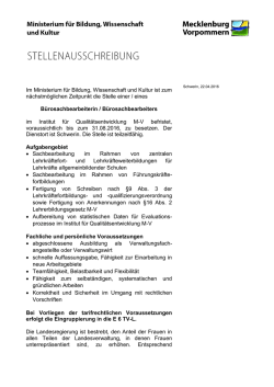 Im Ministerium f&uuml;r Bildung, Wissenschaft und Kultur ist zum