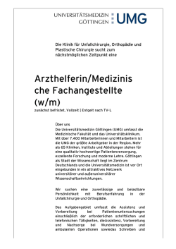 Druckversion Stellenanzeige - Universit&auml;tsmedizin G&ouml;ttingen