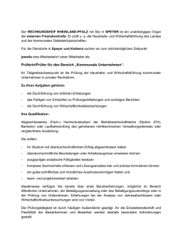 eine Pr&uuml;ferin / einen Pr&uuml;fer - beim Rechnungshof Rheinland