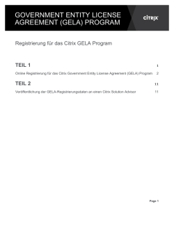 government entity license agreement (gela) program