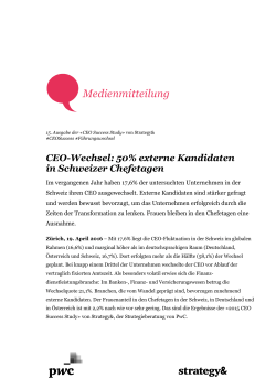 CEO-Wechsel: 50% externe Kandidaten in Schweizer