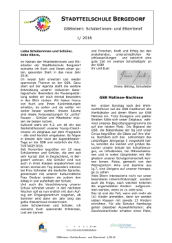 GSBintern, Ausgabe Januar 2016