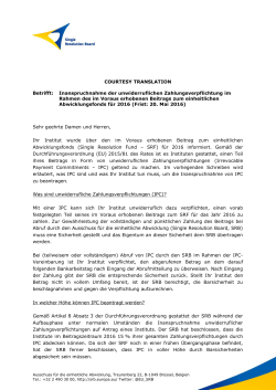 IPC Brief an Institute