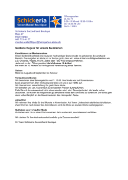 Goldene Regeln f&uuml;r unsere Kundinnen