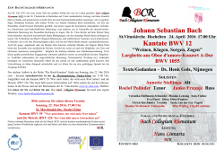 Programm - Bach Collegium Rhenanum