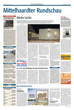 Rheinpfalz 16.04.2016 Licht in Flüchtlingsunterkünften