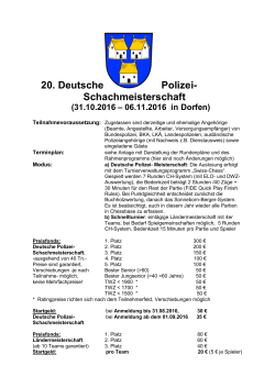 20. Deutsche Polizei- Schachmeisterschaft