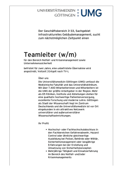Druckversion Stellenanzeige - Universit&auml;tsmedizin G&ouml;ttingen
