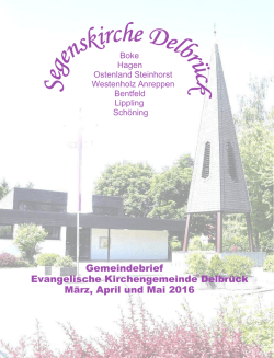 Gemeindebrief von März bis Mai 2016
