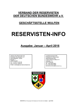 RES-INFO Januar - April 2016 - Reservistenkameradschaft