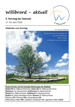 Pfarrmitteilungen 17. – 23. April 2016