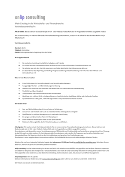 in f&uuml;r Finanzdienstleistungsunternehmen gesucht, Standort Berlin