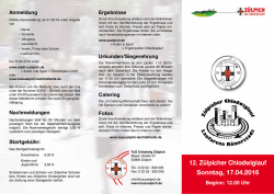 12. Zülpicher Chlodwiglauf Sonntag, 17.04.2016 Beginn