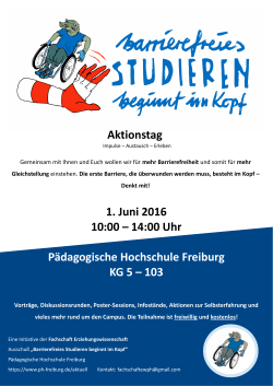 Infoposter zum Aktionstag - Pädagogische Hochschule Freiburg
