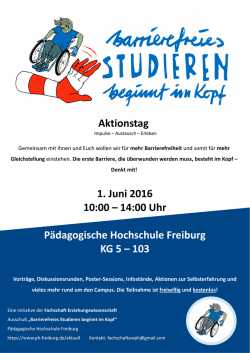Infoposter zum Aktionstag - P&auml;dagogische Hochschule Freiburg