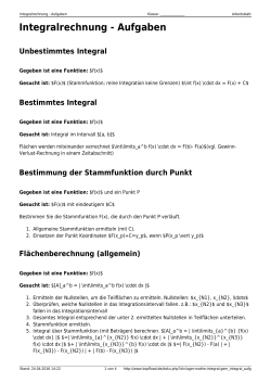 Integralrechnung - Aufgaben - Kopfload.de
