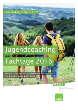Jugendcoaching Fachtage 2016