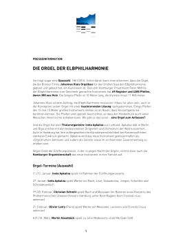 Press Information: The Elbphilharmonie Organ (German only)