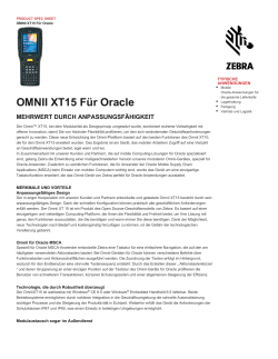 Omnii XT15 Datenblatt für Oracle