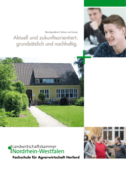 Schulbrosch&uuml;re der Fachschule f&uuml;r Agrarwirtschaft Herford