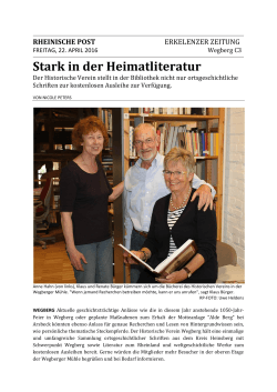 Stark in der Heimatliteratur - Historischer Verein Wegberg