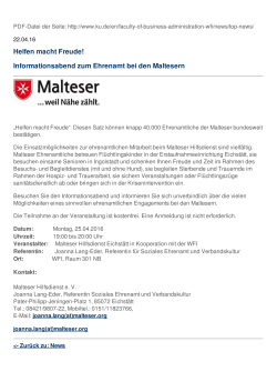 Helfen macht Freude! Informationsabend zum Ehrenamt bei den