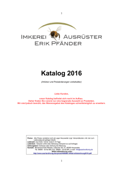 Katalog - Bienenland Erik Pfänder