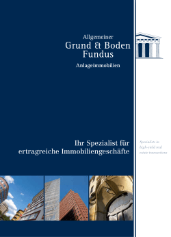 Broschüre Anlageimmobilien - Allgemeiner Grund & Boden Fundus
